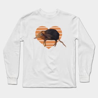 Cute Elephant Shrew Orange Heart Long Sleeve T-Shirt